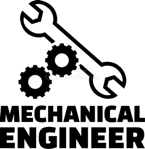 Mechanical Engineer With Gear Wheels And Wrench Stock Vector