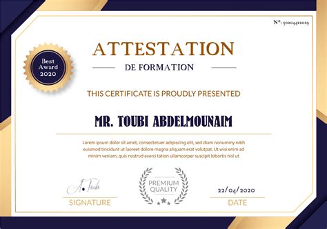 Agence Creation Design Diplôme Certificat And Attestation De Formation