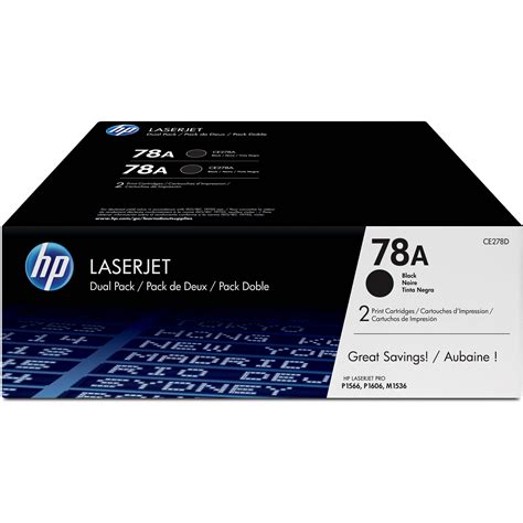 These series of printers are characteristic of great physical dimensions. HP 78A LaserJet Black Toner Cartridge Dual Pack