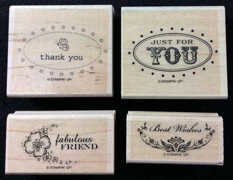 Oval All Wood Mounted Rubber Stamp Set From Stampin Up Gift Etsy