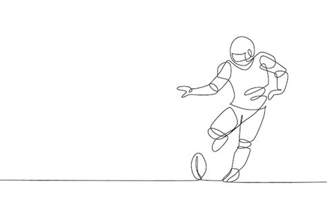 Premium Vector One Continuous Line Drawing Of A Sporty American