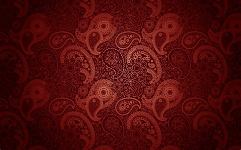 Download Wallpapers Red Paisley Texture Red Paisley Ornament Paisley