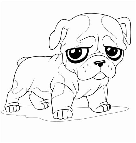Dibujos Animados De Bulldog Para Colorear Imprimir E Dibujar