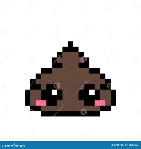 Dirt Pixel Image Poop Doodle Isolated Vector Illustration Stock