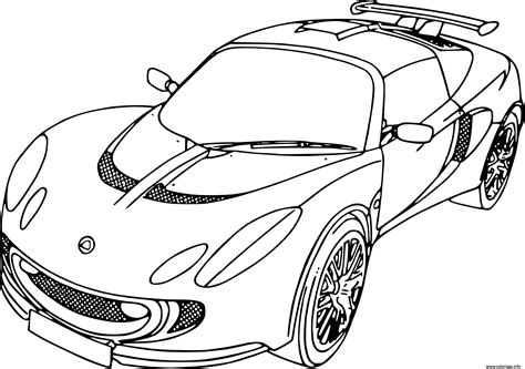 Coloriage gratuit d'une voiture de sport luxueuse très connu, une ferrari à imprimer et à colorier. Coloriage voiture de course thebarricadeco - JeColorie.com