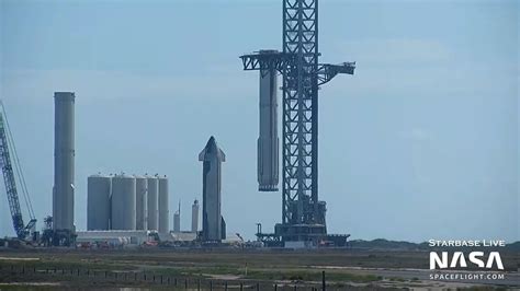 Booster 7 Lifted Onto The Launch Mount Spacex Boca Chica From Our Latest Starbase Video