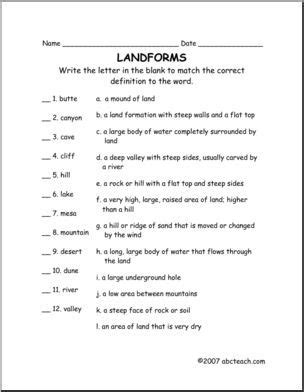 Printable worksheet test on questions about u.s. Image result for us landforms fourth grade | Social studies worksheets