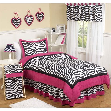 Shop Sweet Jojo Designs Pink Black White Zebra Print 3 Piece Girls Full Queen Size Bedding