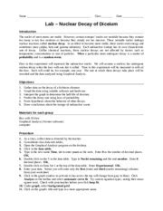 For example, scientists are able to date organic matter by measuring the ratio of radioactive after the half life of a sample of radioactive material has elapsed, exactly one half of the original material is left. Worksheet - Half-life Calculations - Teacher - Teacher ...