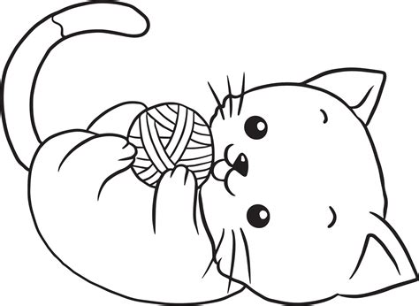 Cat Doodle Cartoon Kawaii Anime Cute Coloring Page 10504721 Vector Art
