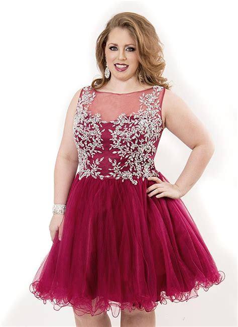 Stylish Summer 2015 Red Short Prom Dress Women Plus Size