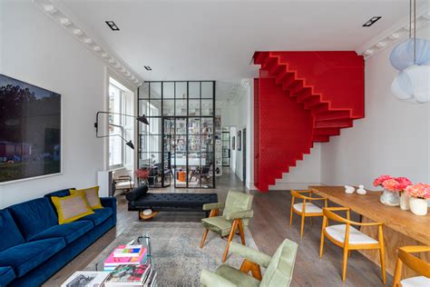 Michaelis Boyd Intervenes Georgian Apartment With Floating Red Staircase