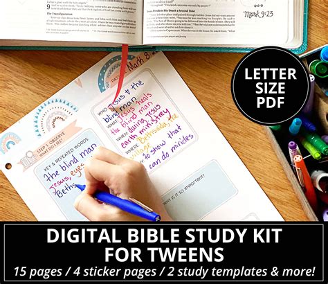 Tween Digital Bible Kit Printable Devotional For Girls Planner