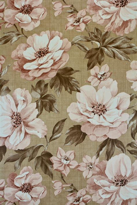 A Flowered Fabric With Pink Flowers On It