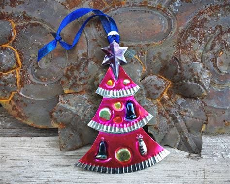 Mexican Tin Ornament Of Christmas Tree Hacienda Inspired Holiday