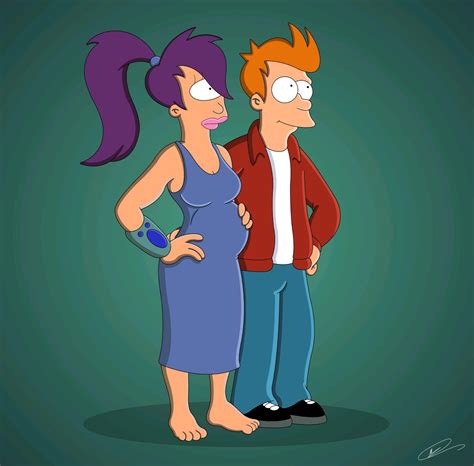 Fry And Pregnant Leela Futurama Futurama Couple Cartoon Female