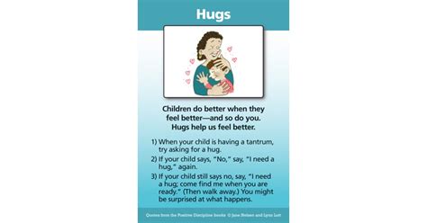 Hugs A Positive Discipline Tool Card Positive Discipline