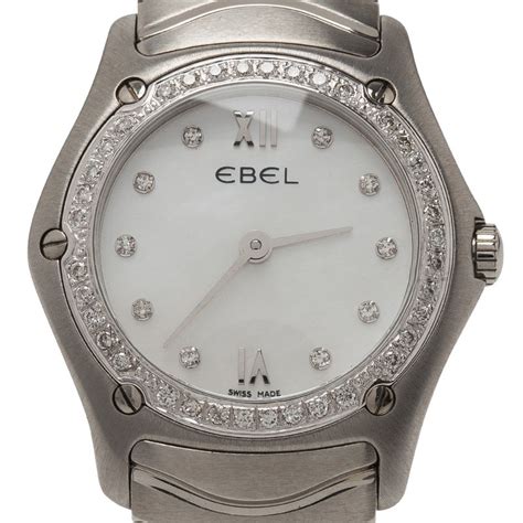Ebel Mother Of Pearl Stainless Steel Diamond Classic Womens Wristwatch