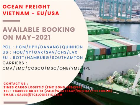 The Best Usa Ocean Freight On May From Mainport Of Vietnam To Usa