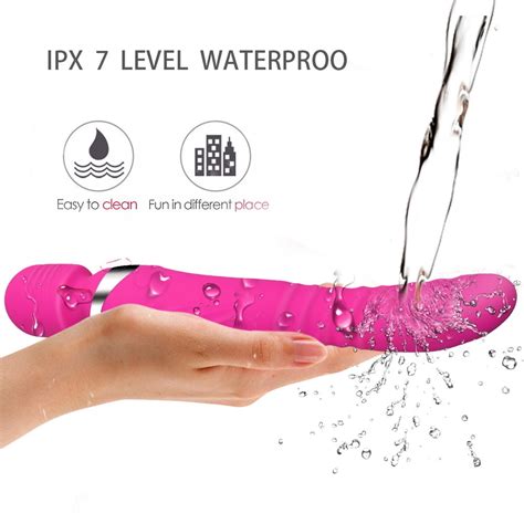 Heating G Spot Waterproof Dildo Vibrator Dual Vibration For Women Silicone Magic Wand Massager