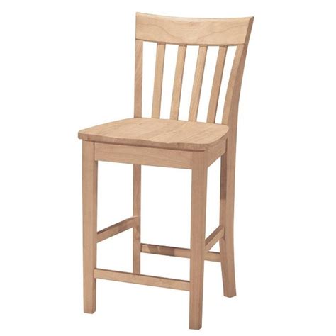 International Concepts 24 in. Unfinished Wood Bar Stool-S ...