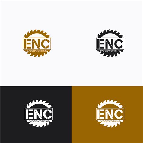 Bold Masculine Woodworking Logo Design For Enc Woodworking By White