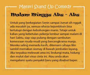 Materi Stand Up Comedy Tentang Malam Minggu - YEDEPE.COM