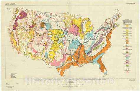 Map United States 1964 Generalized Map Showing Annual Runoff And