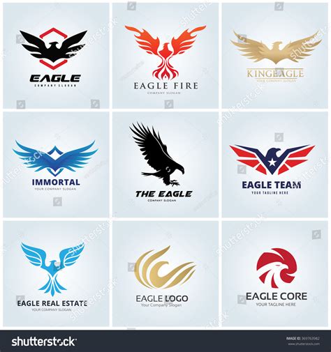 The total size of the downloadable vector file is 0.75 mb and it contains the. Animal Logo Collectioneagle Logo Setbird Logophoenix Stock ...