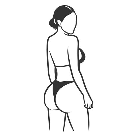 Premium Vector Beautiful Girl In Bikini Black And White Drawing Beautiful Curvy Woman Body