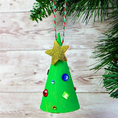 Super Easy Christmas Tree Cone Ornament Craft For Kids Sunshine Whispers