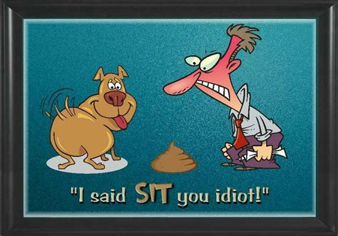 Magnet Humor Fridge Funny I Said Sit You Idiot Dog Human Ebay