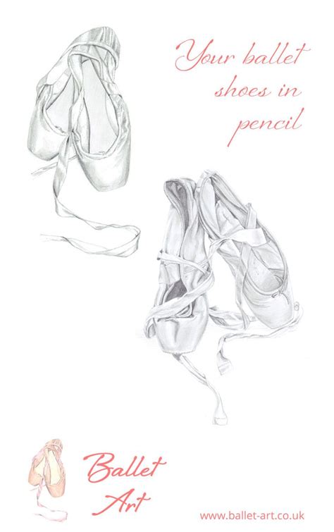 a drawing of ballet shoes with the words ballet art written on it and an image of a pair of