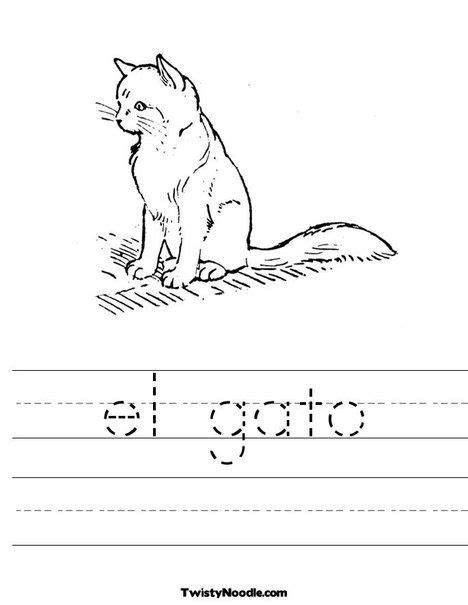 el gato worksheet  twistynoodlecom  images worksheets