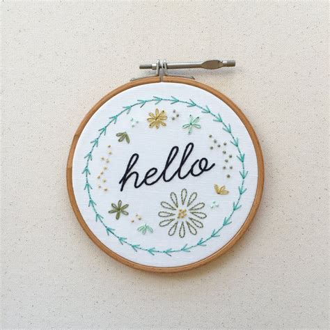 Namaste embroidery designs incredible patterns often with bold styling. Hello Embroidery Pattern Modern Hand Embroidery Kit