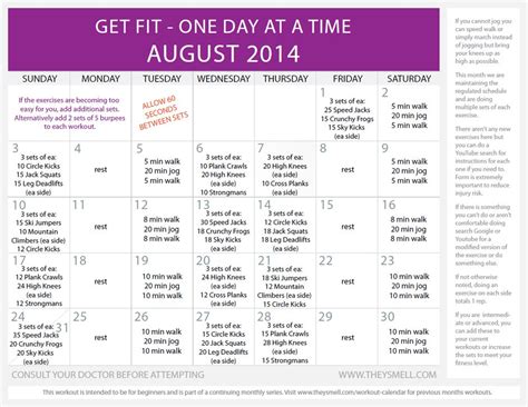 So what does a balanced exercise plan consist of? Daily beginner workout plan for August | Workout plans ...
