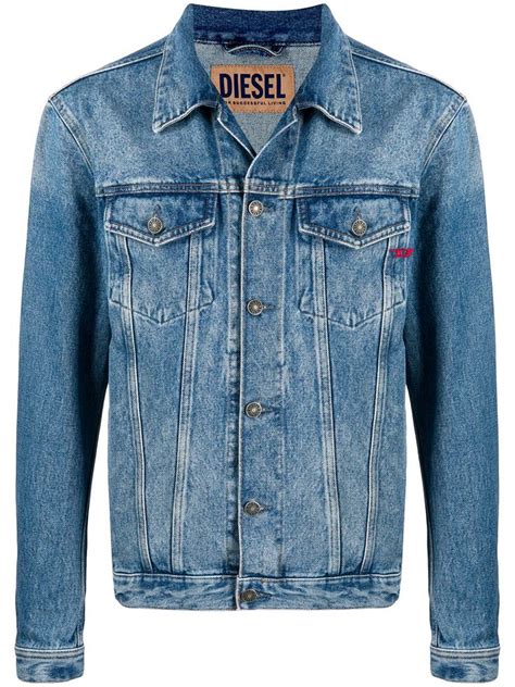 Diesel Stonewashed Denim Jacket Farfetch Designer Jackets For Men
