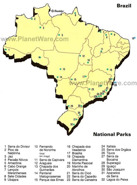 Map Of Brazil National Parks Planetware