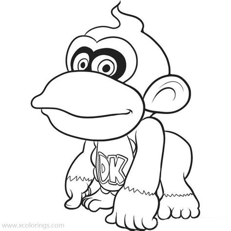 Chibi Donkey Kong Coloring Page - XColorings.com