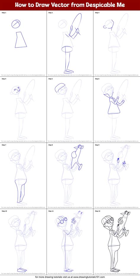 How To Draw Vector From Despicable Me Printable Step By Step Drawing Sheet Drawingtutorials Com