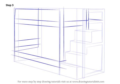 Learn How To Draw A Bunk Bed Furniture Step By Step Drawing