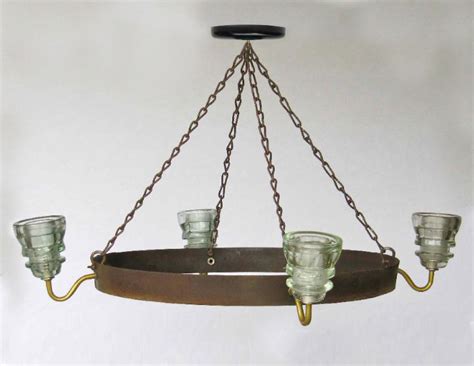 Glass mirror ball ceiling pendant light modern lamp chandelier 7 sizes. Insulator Light Chandelier Wine Barrel Hoop #1 - RailroadWare