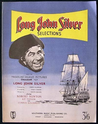 Long John Silver 1954 Robert Newton Rare Sheet Music Moviemem
