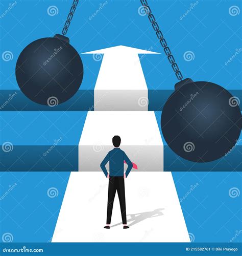 Business Challenge Concept With Businessman Standing In Front Of Gaps