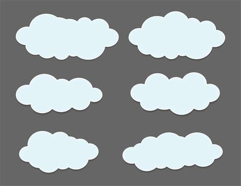 Set Of White Clouds With Different Shapes Free Vector 8970651 Vector