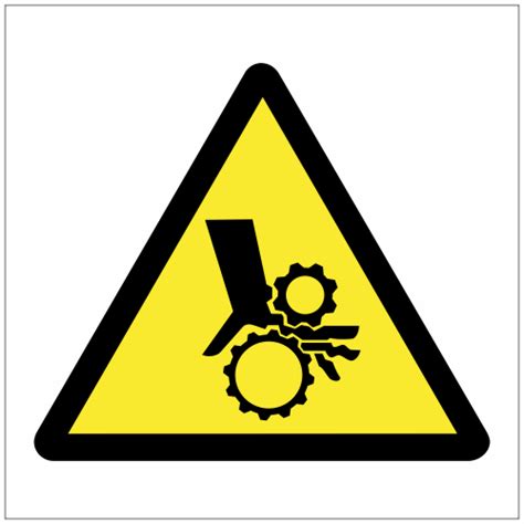Rotating Roller Hazard Symbol Sign Pinch Point Stickers Safety