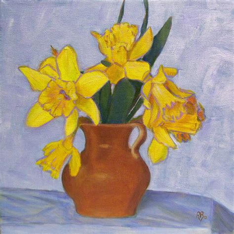 Robie Benve Art Daffodils Still Life Acrylic Painting