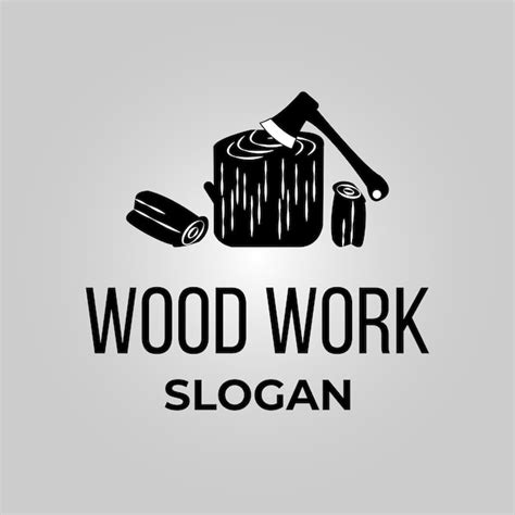 Premium Vector Wood Work Vintage Logo Minimalist Illustration Vector