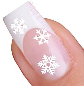 white snowflake winter nail stickers art decals amazoncouk beauty
