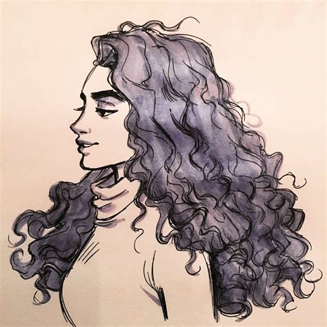 Pin By Murray On Wretched Raven Club Curly Hair Drawing Digital Art
